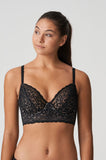 Black longline underwired bra by PrimaDonna with D cup support and stylish design