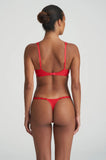 Marie Jo Avero Mini Thong Scarlet Red - Floral Embroidery