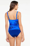 Aruba Ruched Chlorine-Resistant Tankini Top Blue - Sweetheart