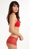 Lingadore Daily Hipsters Red - Semi-Sheer Lace Brief