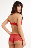 Lingadore Daily Hipsters Red - Semi-Sheer Lace Brief