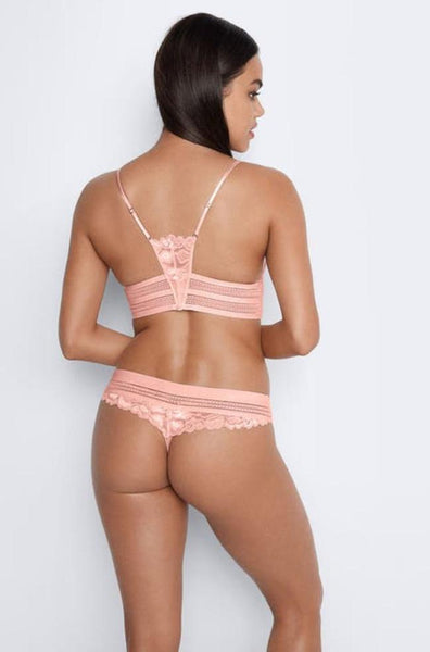 Pink lace thong with wide elastic waistband, size XL by Me