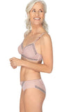 Amoena Cherish Wirefree Mastectomy Bra Pink Grey 18A