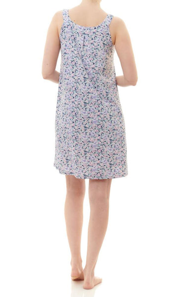 Royal and lilac sleeveless short nightie by GIVONI, perfect summer sleepwear, size S only.