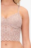 Lingadore Elegance Wirefree Lace Bralette Crop Top - Bark