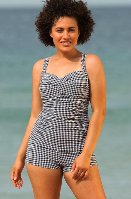 Gingham Peekaboo Tankini Top (Gingham) Size 8 left only