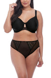 Elomi Charley black spacer moulded underwire T-shirt bra with adjustable straps, available in DD cup sizes 12-16