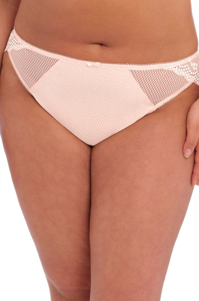 Elomi Charley Brazilian Brief Ballet Pink - Mesh Lace 3XL