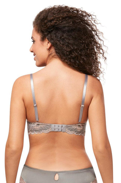Floral Chic Wirefree Tee Shirt Bra (Urban Grey) Available in size 10A only - Not Just Bras