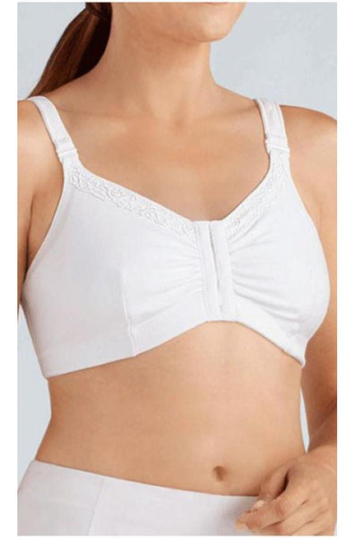 Hannah Front Opening Wirefree Bra (White)