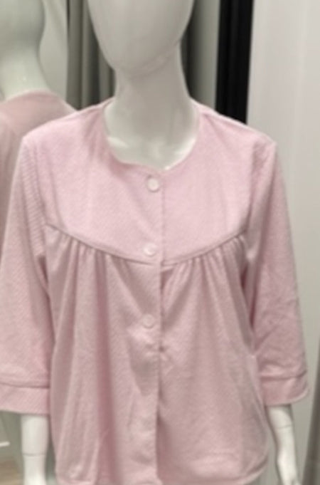 Trish Cotton Poly Bed Jacket (Sky) Available in sizes XL-2XL.