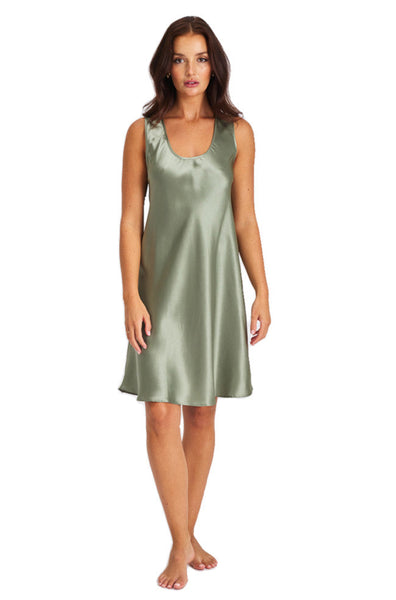 Mono Silk Short Nightie (Fern) Available in size 10 only