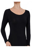 Pure Wool Ribbed Long Sleeve Thermal (Black or Ivory)