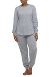 Annabelle Cotton Ski Pajama Set Pale Blue Floral Size 20