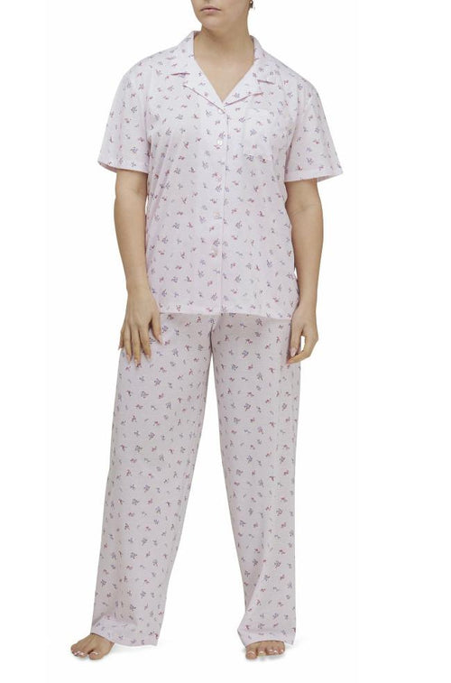Jane Short Sleeve PJ Set (Pink Floral) Available in sizes 22-24 only