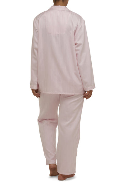 Schrank Casandra Classic Pink PJ Set, soft cotton blend, button-front design, contrasting piping, size 24