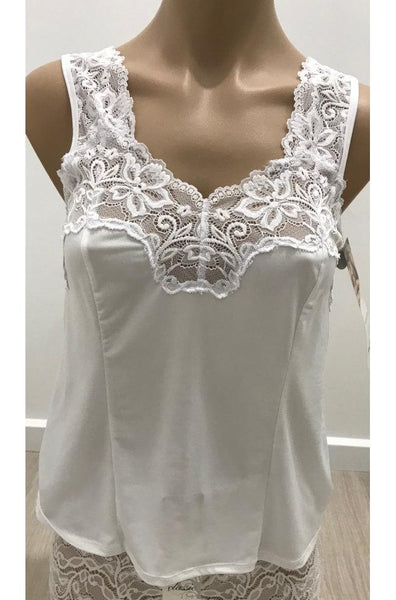 Singlet Camisole with Cutaway Lace (Black or White)