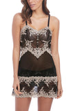 Wacoal Embrace Lace Chemise - Black & Nude Adjustable Straps