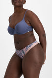 Peach and blue JW Paris G-string underwear by JOCKEY, featuring a delicate design and available in multiple sizes.