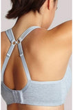 Grey marle Panache sports bra with adjustable straps, designed for larger cup sizes