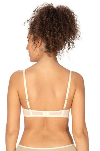 Off white floral wirefree mastectomy bra by Amoena, size 12A with adjustable straps