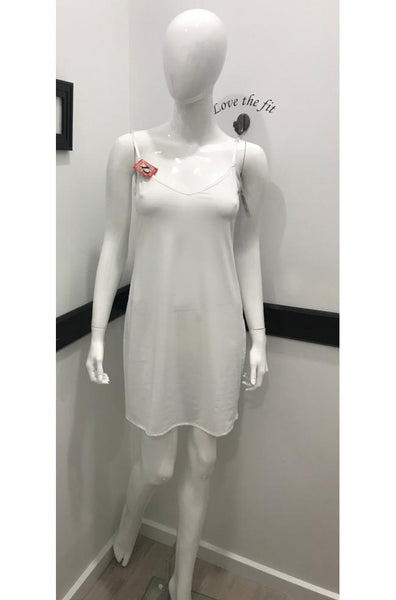 Reversible Slip Dress White - Dual Neckline Polyester Spandex