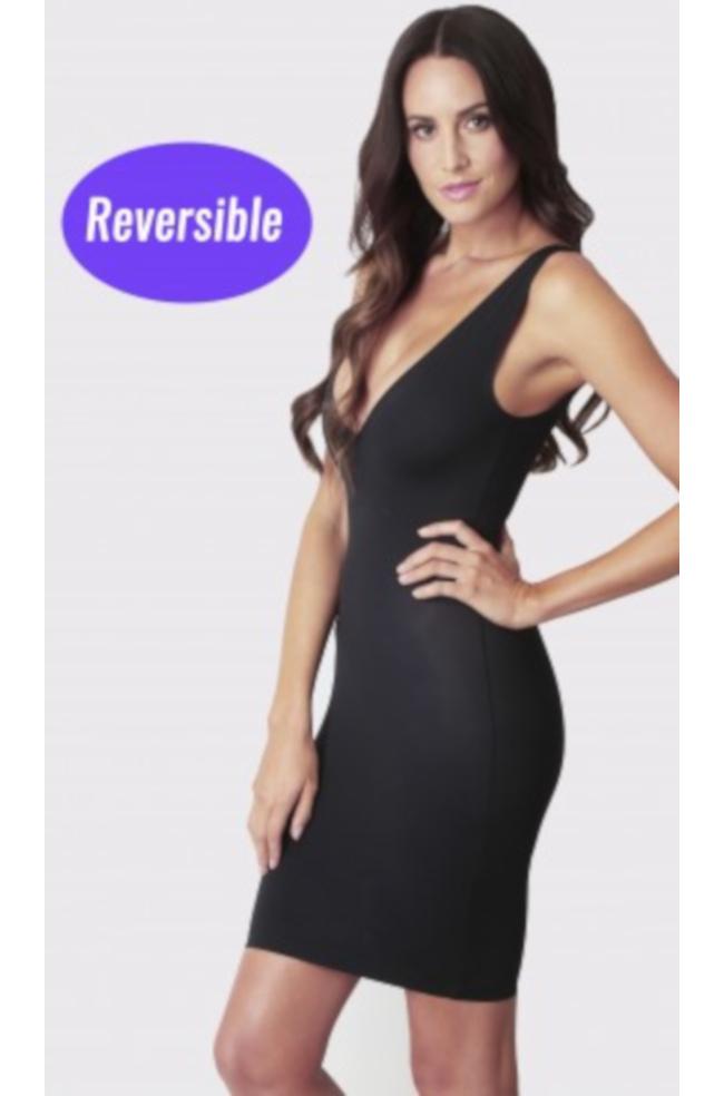 LaSculpte Lightweight Reversible Shaping Slip - Black/Nude