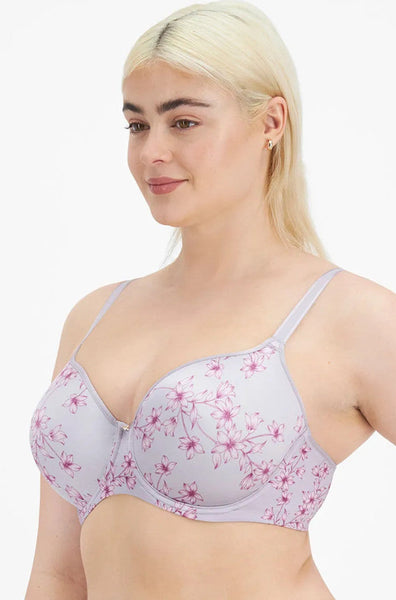 Ivory Rose Fuller Bust cotton floral lace bra in lilac