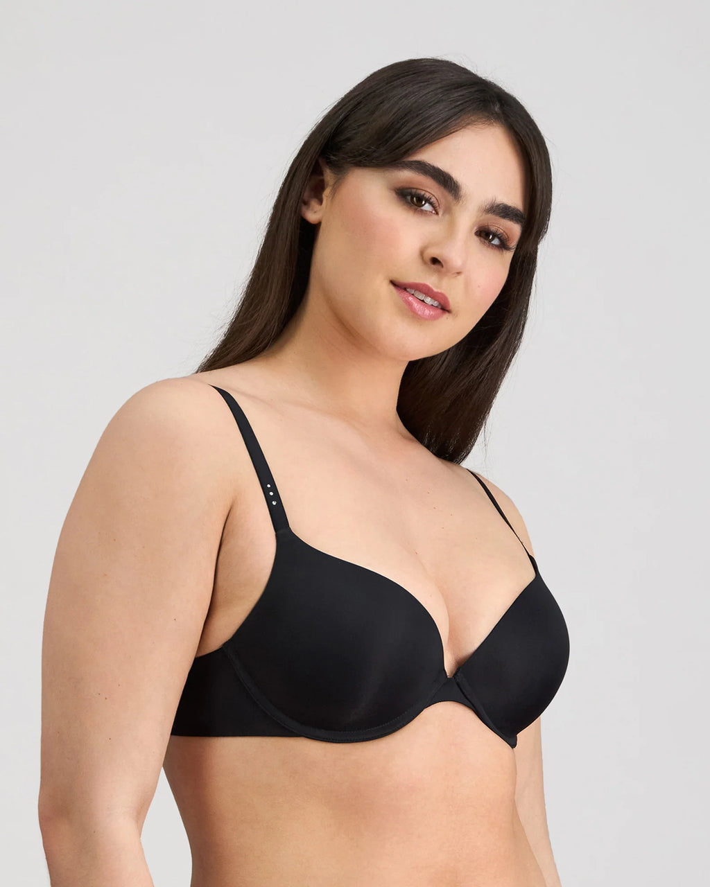 Pleasure State My Fit Smooth Push Up T-Shirt Bra shown in beige with molded cups and adjustable straps, designed for a seamless fit.