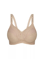 Lace Nursing Bra Nude - Drop-Down Cups Wire-Free