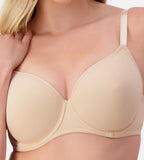 Triumph gorgeous T-shirt bra in Teint Nude, seamless and supportive, with smooth cups for an invisible look under clothing.