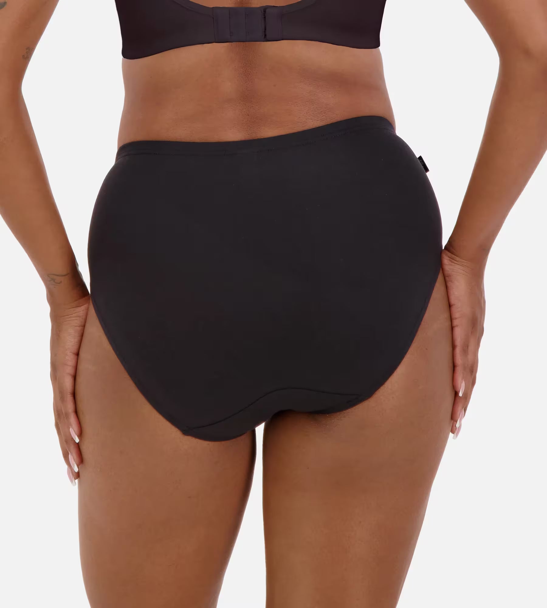 Sloggi Hikini briefs 2-pack, comfortable women's underwear in soft fabric, shown in black and nude colors.
