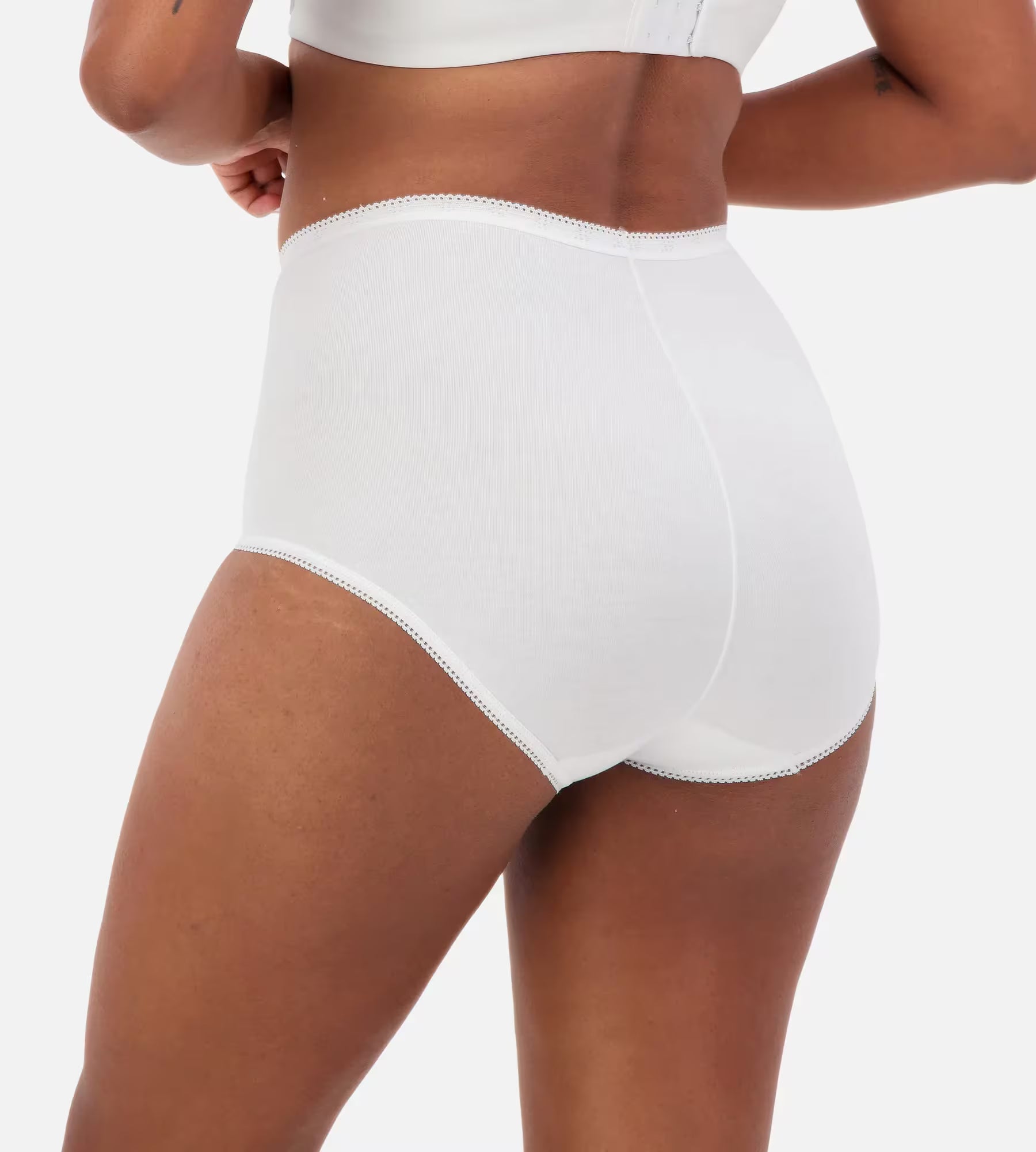 Sloggi full brief underwear pack with two pairs, soft cotton fabric, comfortable fit, in neutral beige and white colors.