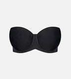 Black Triumph silhouette strapless underwire bra with smooth cups and supportive design, ideal for strapless or special occasion wear.