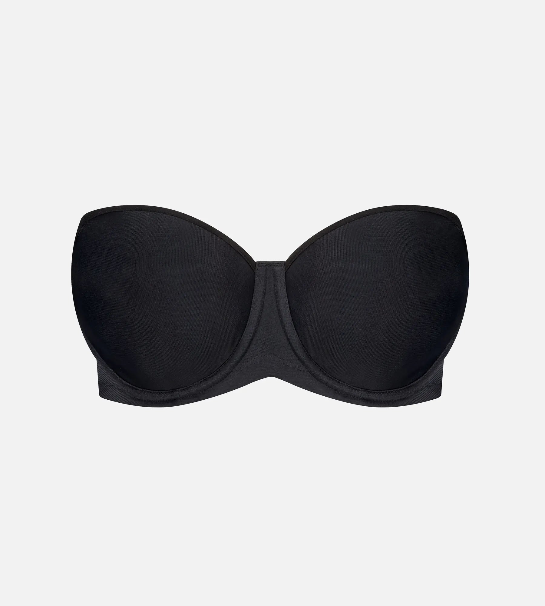 Black Triumph silhouette strapless underwire bra with smooth cups and supportive design, ideal for strapless or special occasion wear.