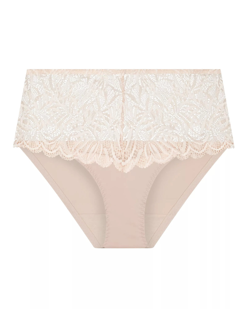 Nude pink lace maxi brief from Triumph, stylish and comfortable women's underwear with delicate lace detailing.