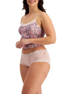 Jockey Parisienne Cotton Boyleg Brief in Mushroom Mauve, soft cotton underwear with a comfortable fit and feminine design.