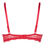 Lingadore Daily Tee Shirt Underwire Gel Bra in red with scalloped lace, showcasing smooth cups and supportive design.