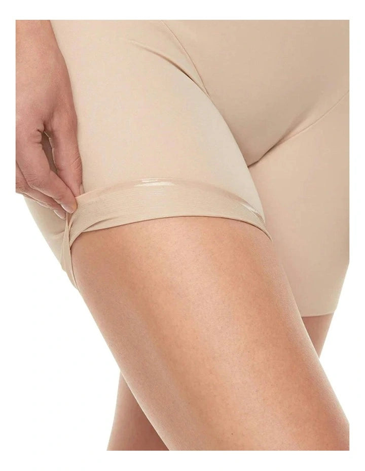 Bestform Unbelievable Comfort Plus high waist long leg shapewear in nude, shown on a model emphasizing smooth, seamless fit and support.