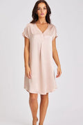 Love and Lustre silk sleepshirt in dusk pink, soft and smooth sleepwear made from luxurious silk fabric.