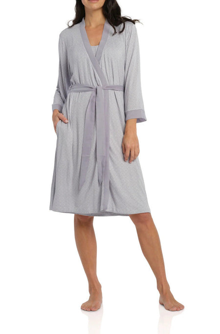 Amy Button-Up Fleece Dressing Gown (Navy)
