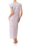 Zayla Flutter Sleeve Cotton Nightie (Pink Floral)