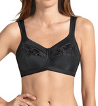 Black Safina wirefree mastectomy bra by ANITA, showing comfortable, supportive design with smooth fabric and wide shoulder straps.