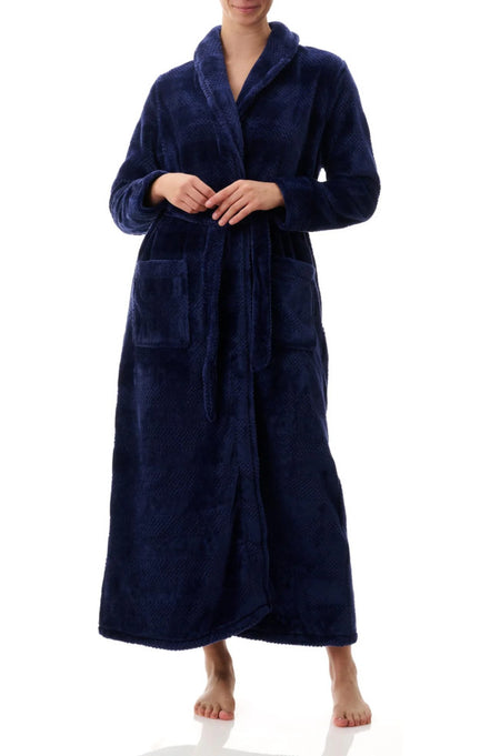 Kara Quilted Button Dressing Gown (Royal)