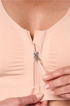 Amona Leyla Post Surgery Bra in blush color, soft fabric with supportive design, ideal for post-surgery comfort and recovery.