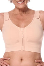 Front view of AMOENA Leyla Post Surgery Bra in blush color, designed for comfort and support after surgery.