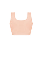 AmOENA Pamela Post Surgery Zip Compression Bra in Rose Nude with cut-out back, designed for comfort and support after surgery.