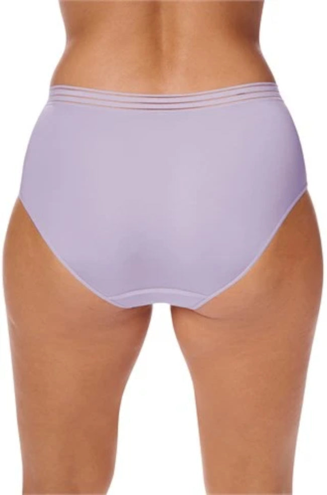 Lavender mesh microfiber high waisted brief from Amoena, featuring a soft and breathable design.