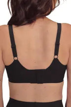 Amoena Linda padded bra in black with smooth cups and adjustable straps