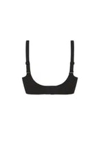 AMOENA Linda padded bra in black, back view with soft fabric and adjustable straps